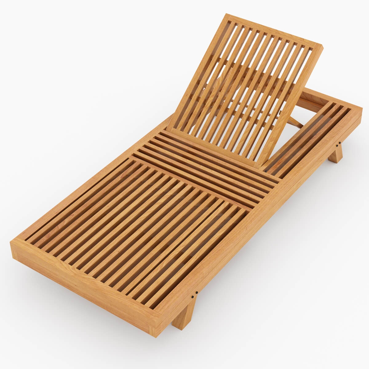 Teak Wood Outdoor Chaise Lounge Chair