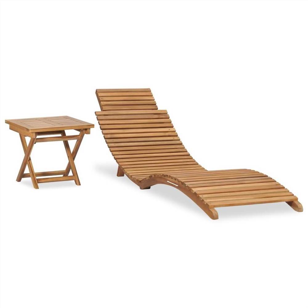 Durable Teak  Beach Sun Lounger Outdoor Furniture