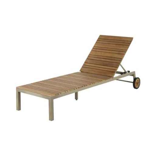 Durable Teak  Beach Sun Lounger Outdoor Furniture