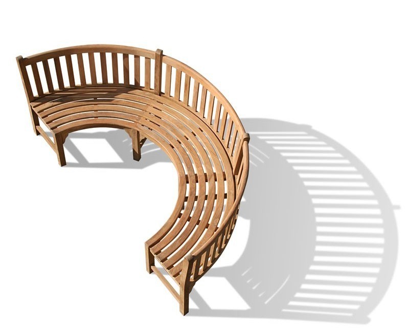 High Quality Teak Curved Garden Bench Semi Circle Furniture