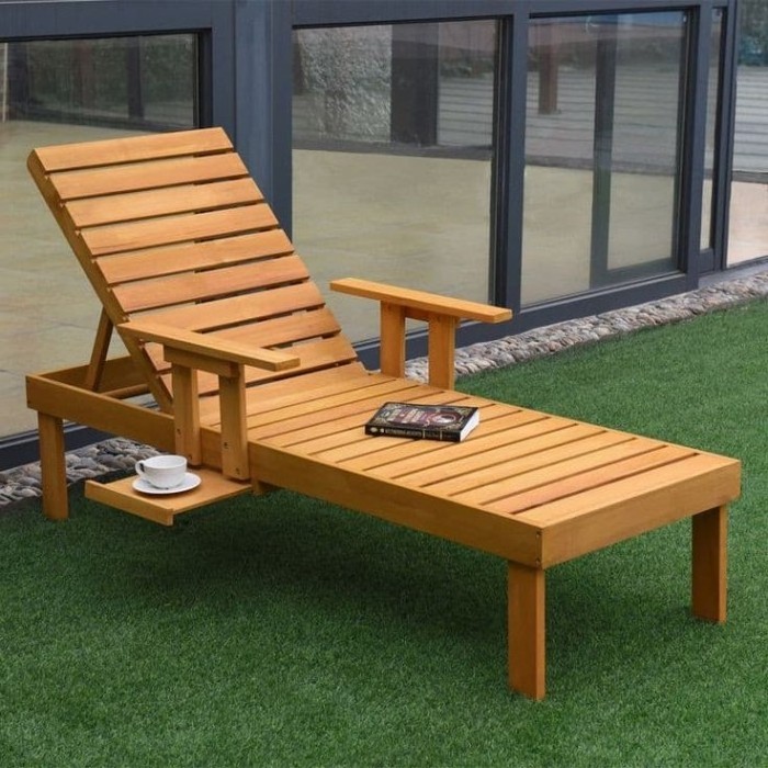 Teak Sun Loungers with Arm rest Outdoor Pool Furniture