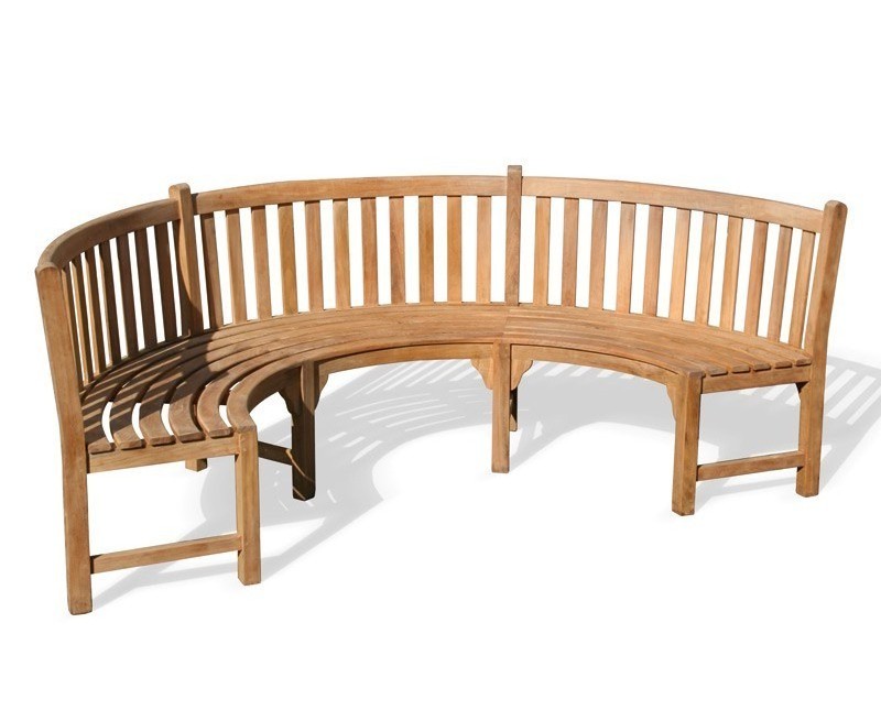 High Quality Teak Curved Garden Bench Semi Circle Furniture