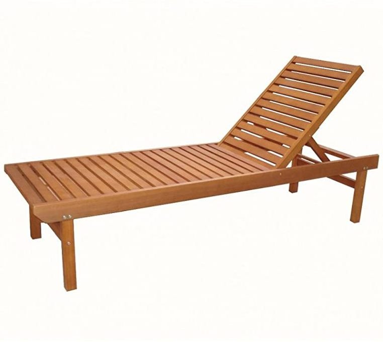 Durable Teak  Beach Sun Lounger Outdoor Furniture