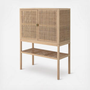 Modern Rattan Living Room Cabinet with Shoe Rack