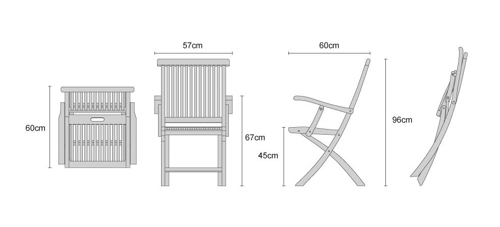 100% Teak Wood pool Folding chair with arm Furniture