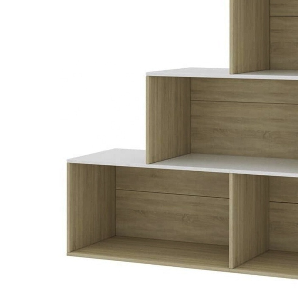 Modern Design Solid Teak Wood Bookshelves with Natural Finish Multi-Functional Storage for Living Room Display