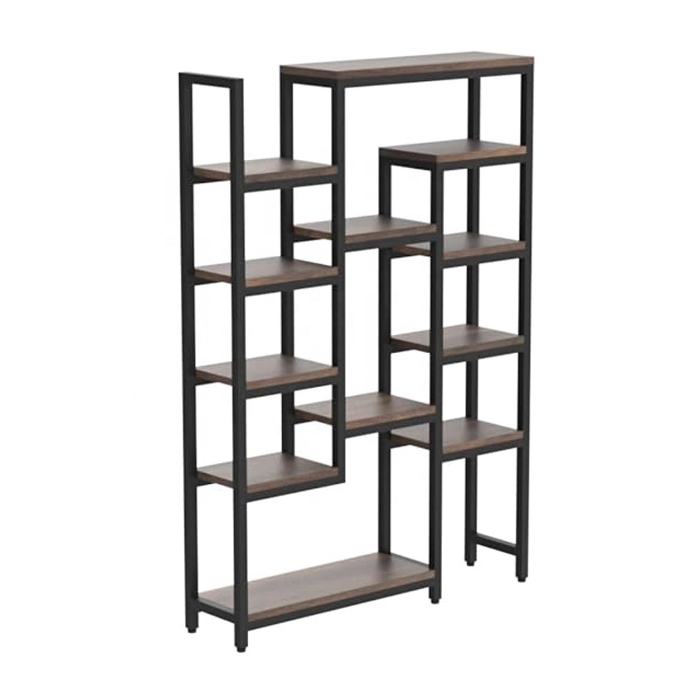 Bookcase 6 Tier Bookshelf Storage Rack with Open Shelves Bookcase Metal Bookshelf for Living Room, Bedroom, Office