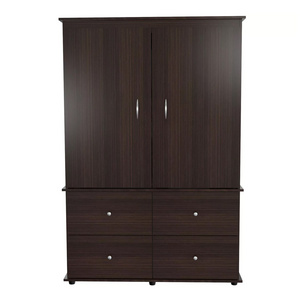 Wardrobe Open And Close 2 Door And 2 Drawer Solid Teak Wood Doff Finish Ardiyanta