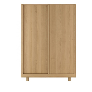 Modern Wardrobe Natural Finish Teak Wood With Sliding Door