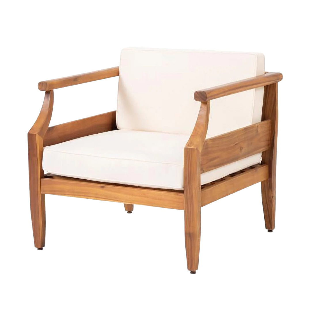 Mid-Century Teak Seater Group Modern Outdoor Teak Wood Sofa Cushion With Coffee Table