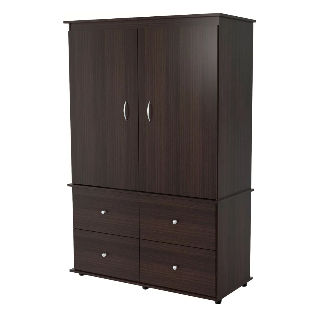 Wardrobe Open And Close 2 Door And 2 Drawer Solid Teak Wood Doff Finish Ardiyanta