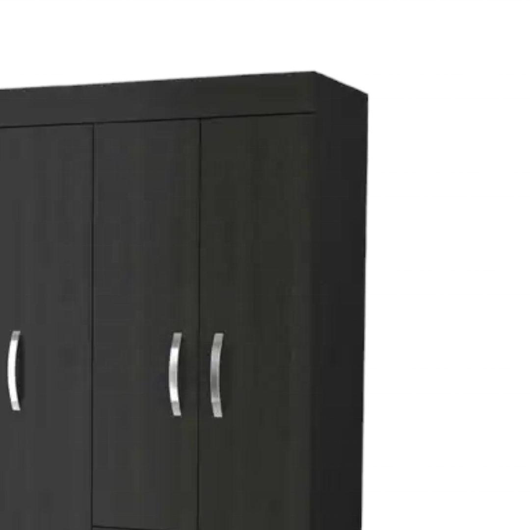 Modern Wardrobe Solid Teak Wood With 3-Drawer and 4-Door Rectangle Armoire for Bedroom Furniture