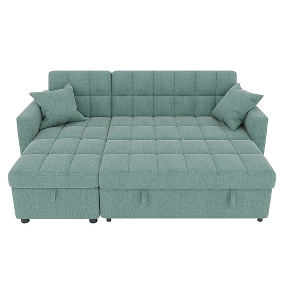 L-shaped Sectional Sofa Bed Pull-out Sleeper with Storage Chaise for Living Room Furniture