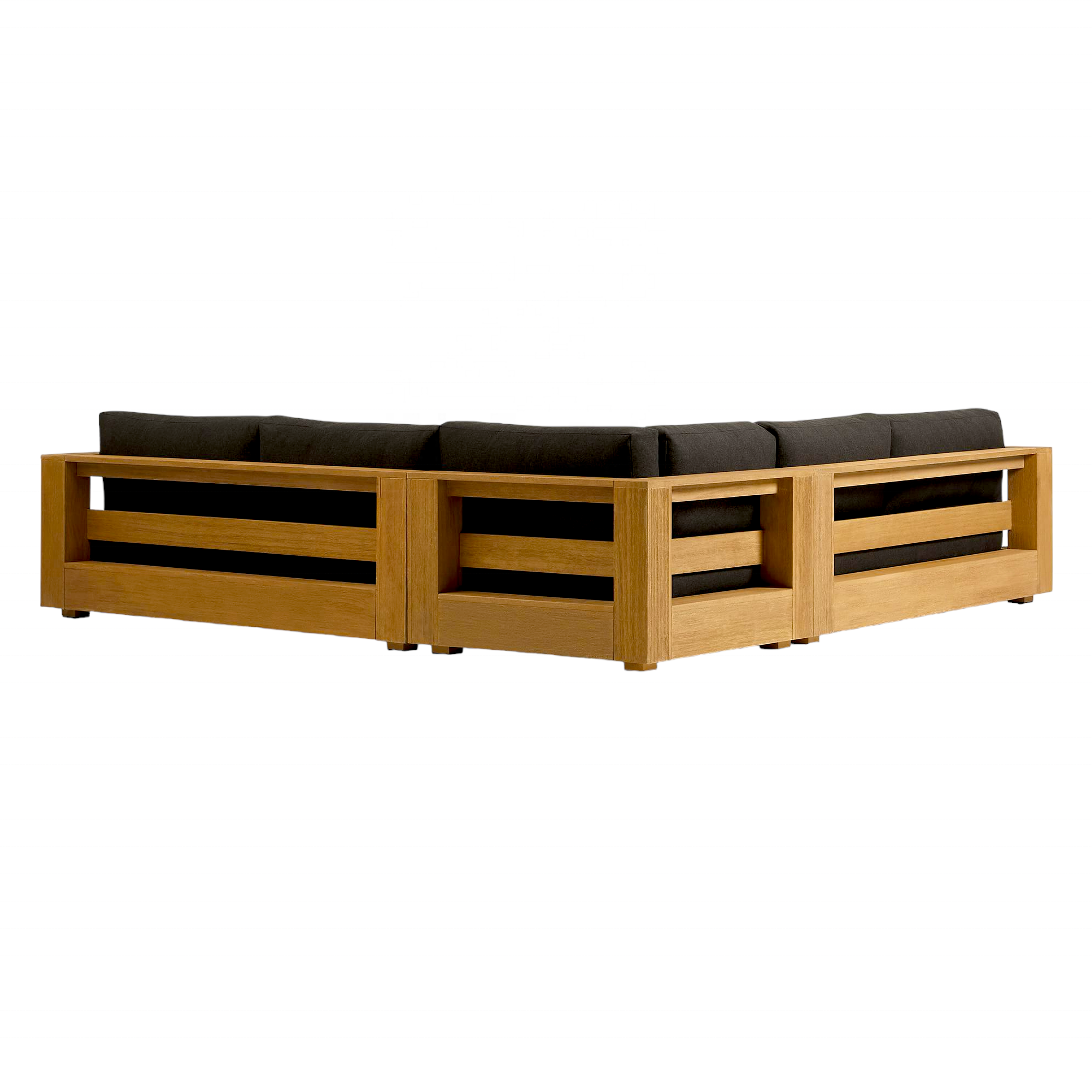 Garden Furniture Outdoor Low Price Solid Teak Wood Furniture with Black Water Proof Fabric