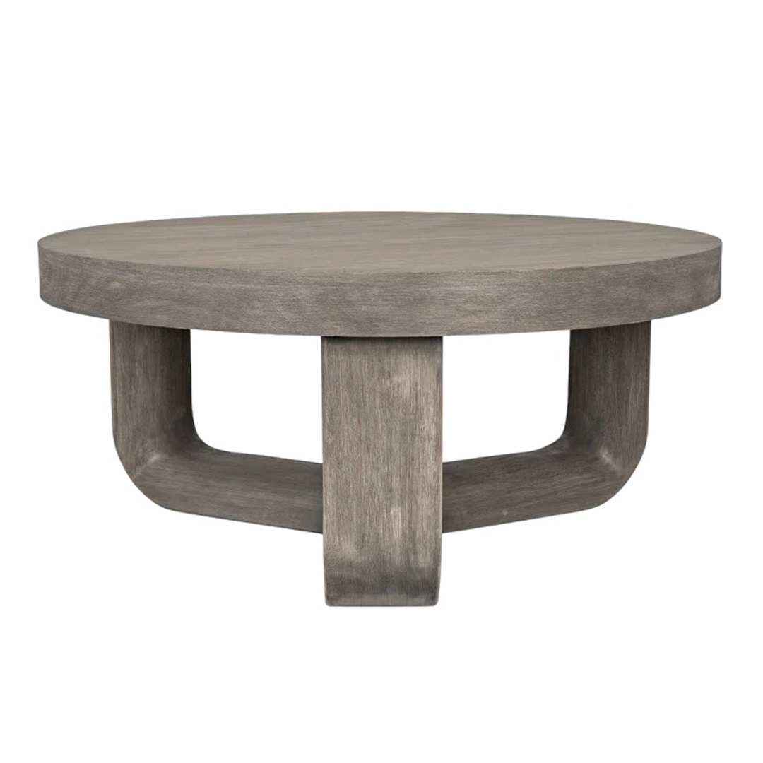 Round Handcrafted Unique Coffee Table With Chic Curved Wood Legs Unfinished Organic Texture