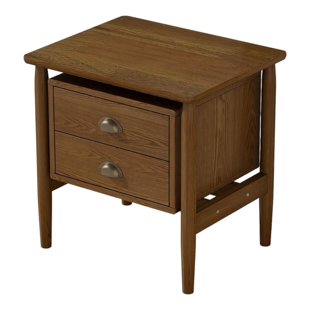 Modern Dark Brown Nightstand With Drawer Solid Teak Wood A Good Attractive Simple and the greatest price.