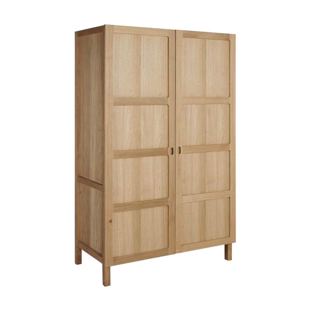 Wardrobe Modern Design Solid Teak Wood Dark Brown Natural Finish Furniture