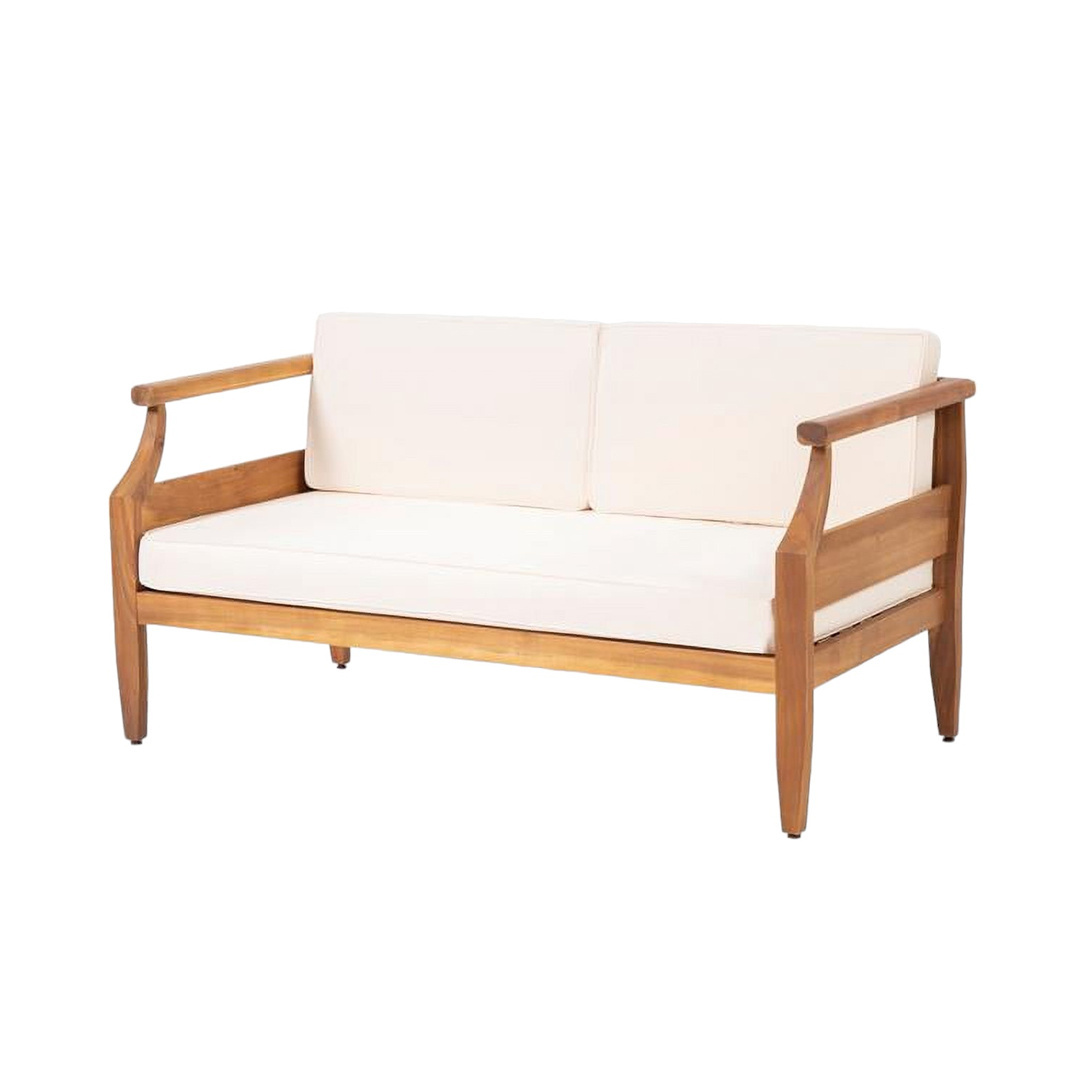 Mid-Century Teak Seater Group Modern Outdoor Teak Wood Sofa Cushion With Coffee Table