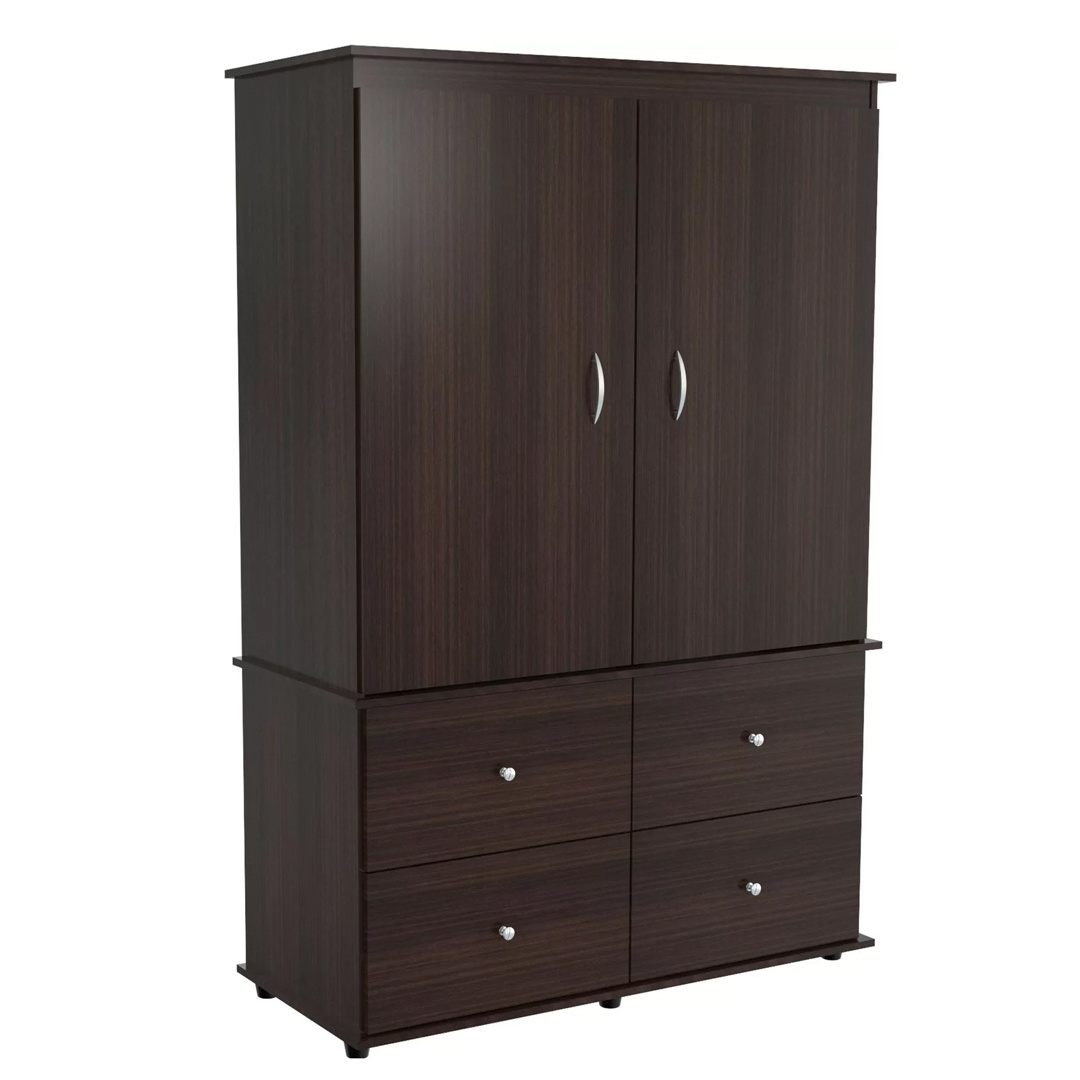 Wardrobe Open And Close 2 Door And 2 Drawer Solid Teak Wood Doff Finish Ardiyanta