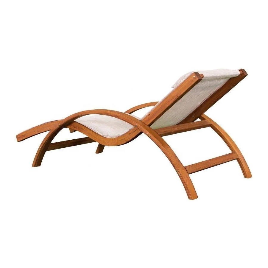 Sun Lounger Modern Outdoor Furniture Premium Solid Teak Wood New Design  Seat Beach and Swimming Pool