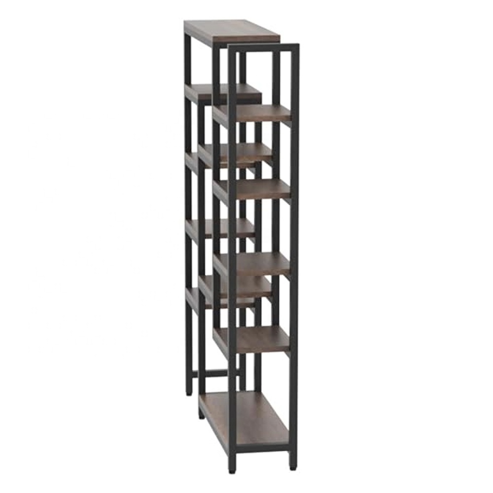 Bookcase 6 Tier Bookshelf Storage Rack with Open Shelves Bookcase Metal Bookshelf for Living Room, Bedroom, Office