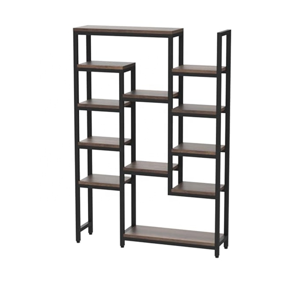 Bookcase 6 Tier Bookshelf Storage Rack with Open Shelves Bookcase Metal Bookshelf for Living Room, Bedroom, Office