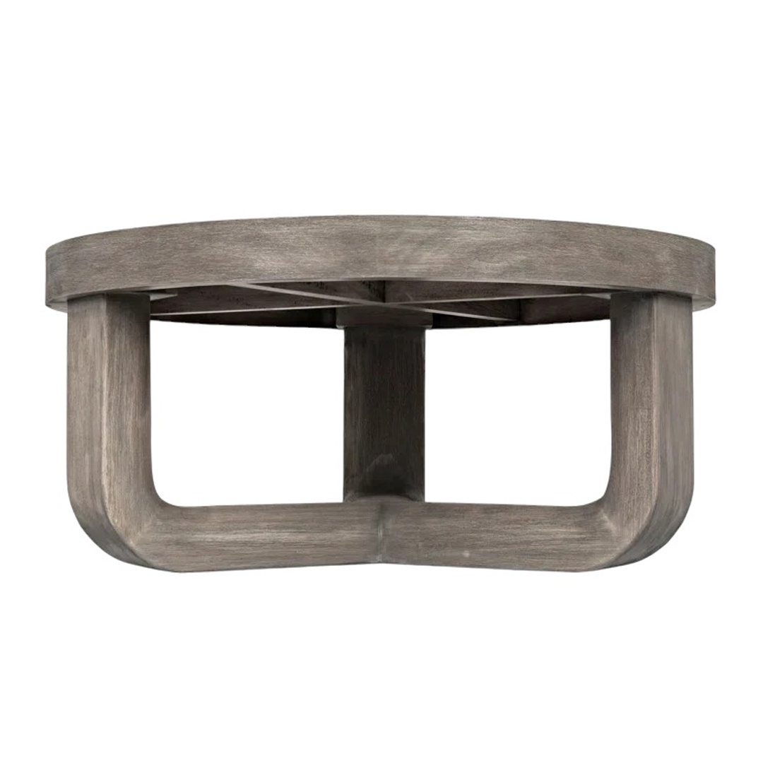 Round Handcrafted Unique Coffee Table With Chic Curved Wood Legs Unfinished Organic Texture