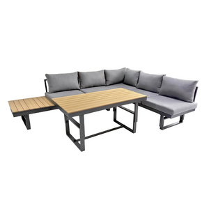 Outdoor Lounge Sofa Set Garden Furniture Two And Three Seater Sectional Bench With Height Adjustable Table