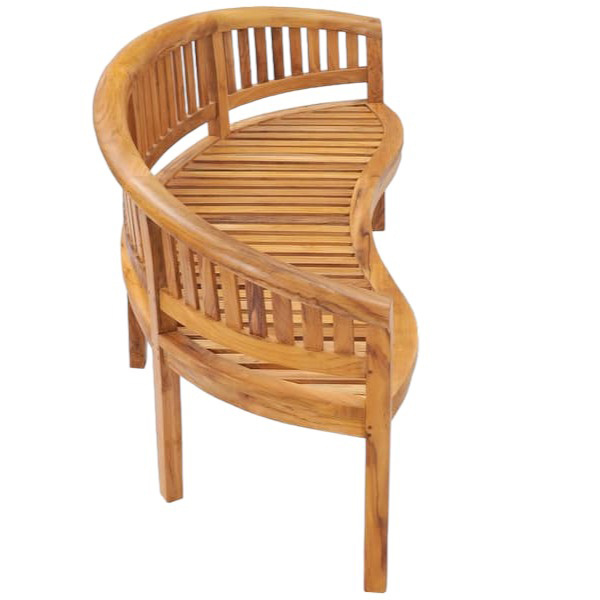 Solid Teak Wood Triple Outdoor Patio And Garden Bench Unusual Shapes Simple Yet Elegant Designs