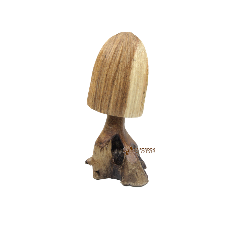 Wholesale Wooden Bud Mushroom Ornament with Driftwood Base for Table Top Home Decoration and Christmas Gift