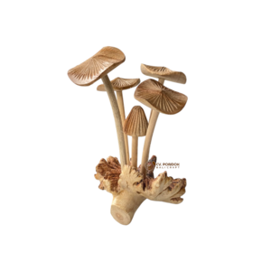 Home Decoration Handmade Wooden Mushroom Art for Table Decor Christmas Ornament Wood Carving Hand Carved