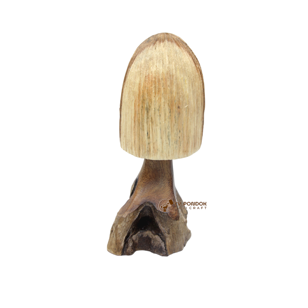 Wholesale Wooden Bud Mushroom Ornament with Driftwood Base for Table Top Home Decoration and Christmas Gift