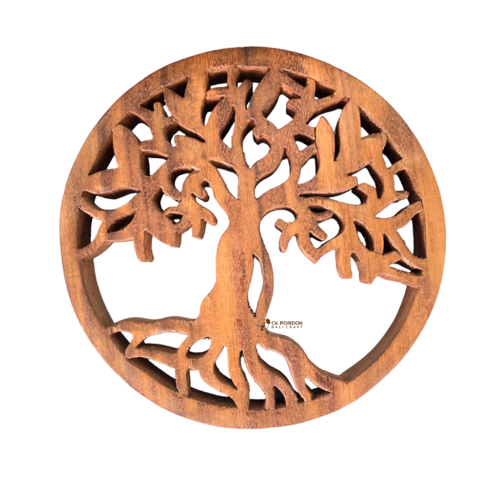 High Quality Home Wall Decorations Wooden Tree Of Life Design Size 20cm Best For Gift Handmade Product From Bali Indonesia