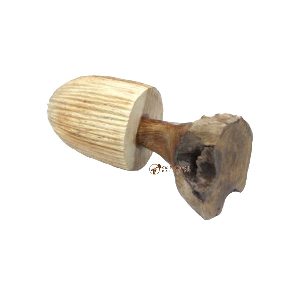 Wholesale Wooden Bud Mushroom Ornament with Driftwood Base for Table Top Home Decoration and Christmas Gift