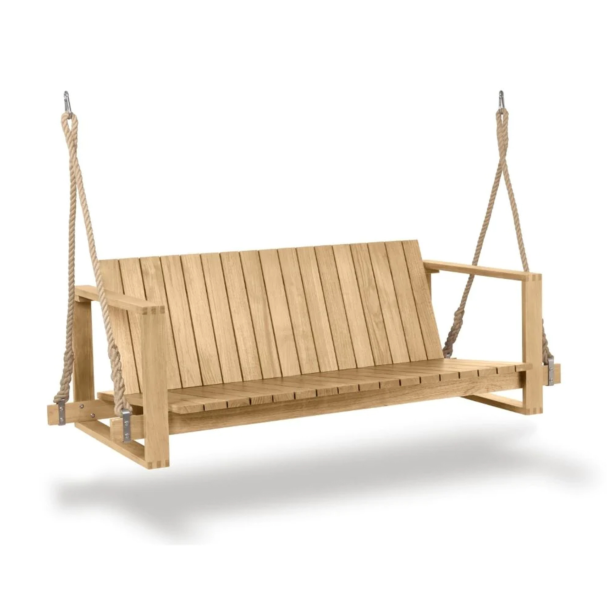 Teak Wood Outdoor Swing Hanging Chair Double Seat Garden Furniture-Dio