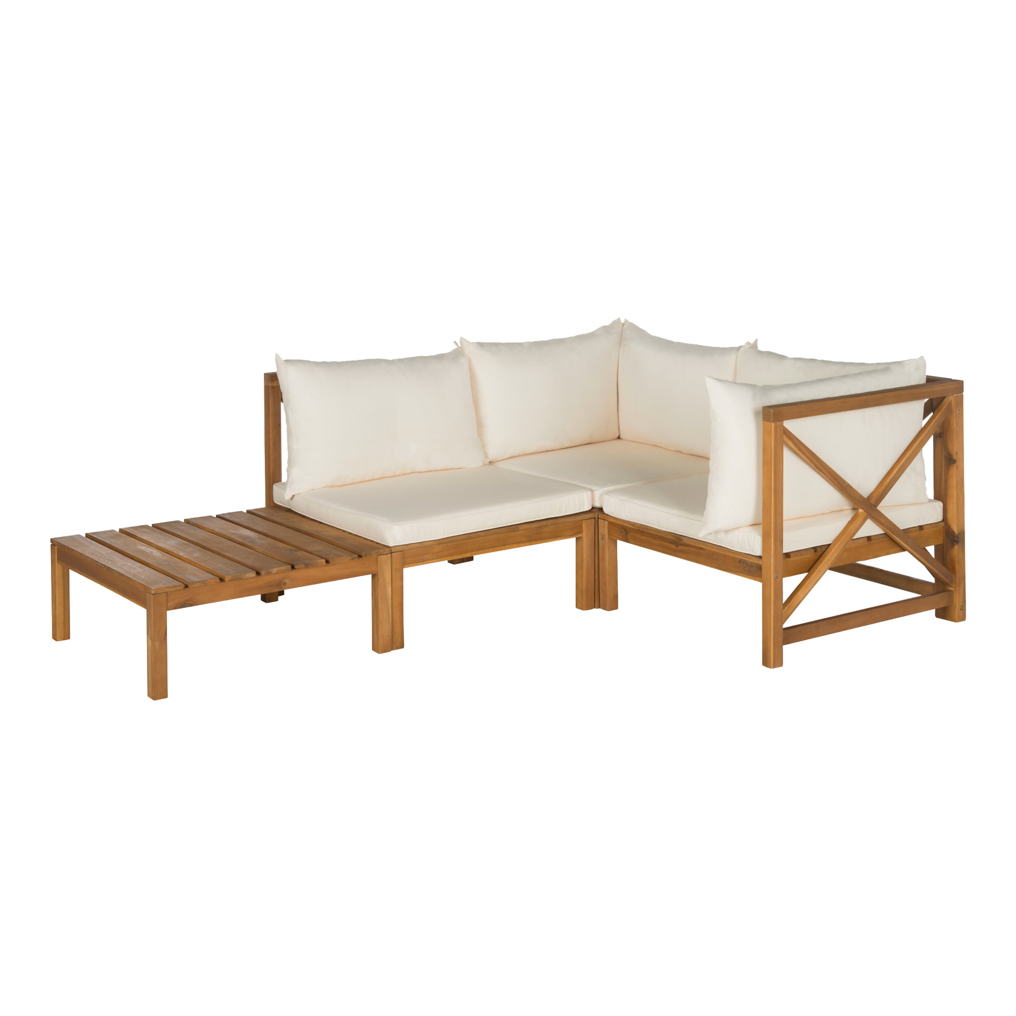 Set Sofa Outdoor Garden Teak Wooden Modular Sectional - Ameeza