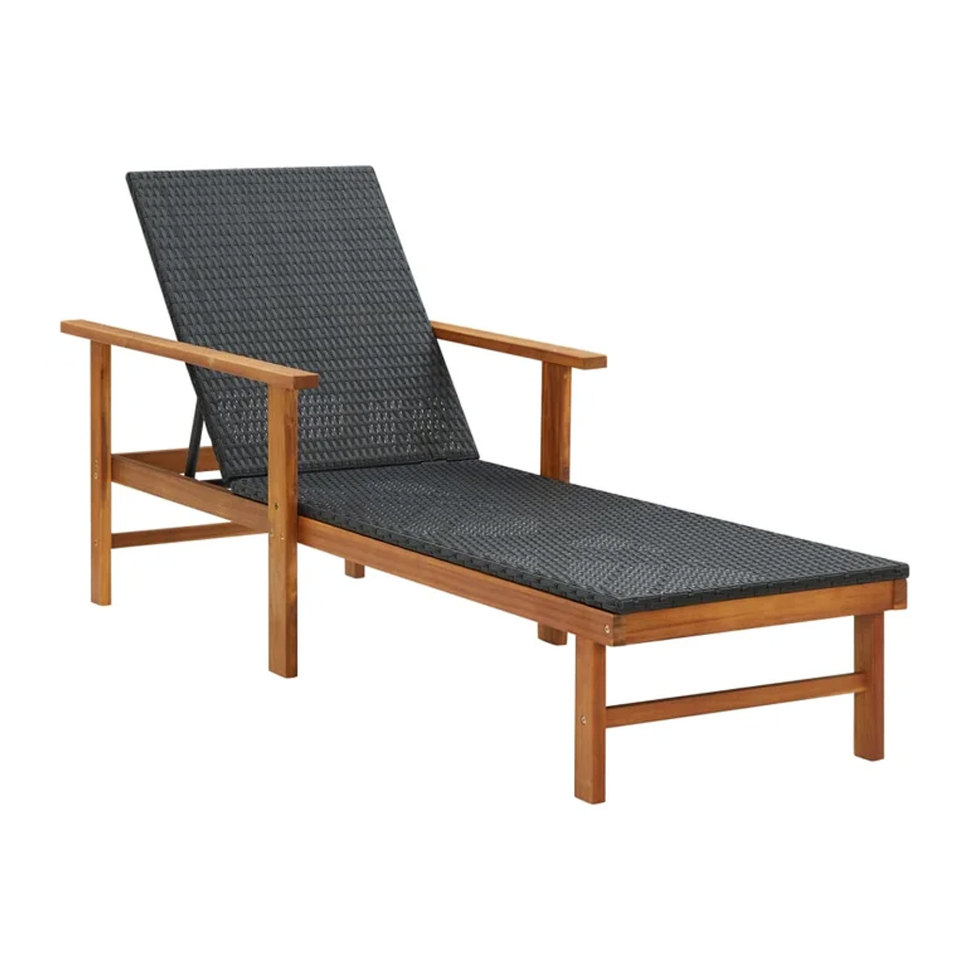 Sun Lounger Garden Beach Pool Solid Wood Outdoor Furniture - Rhison