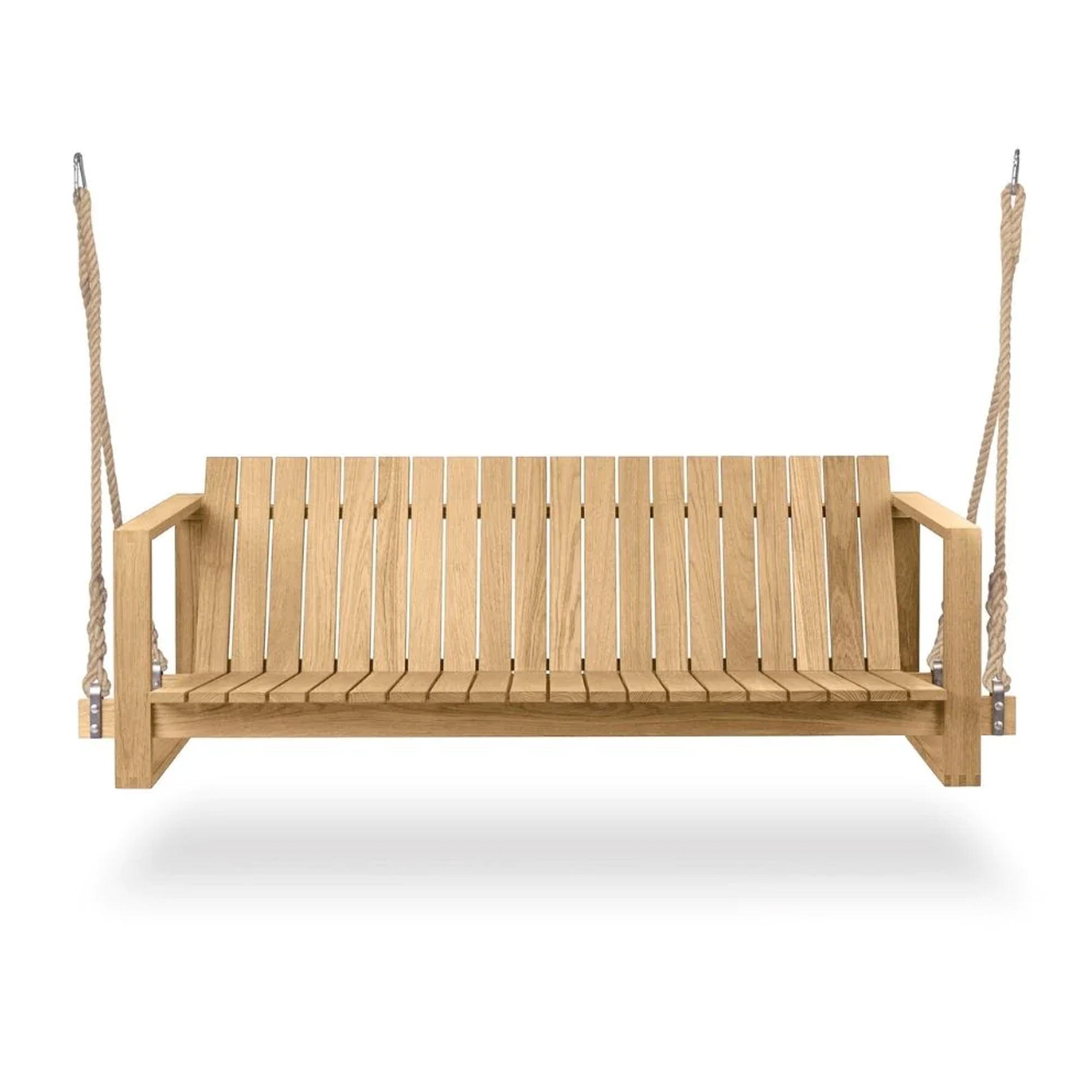 Teak Wood Outdoor Swing Hanging Chair Double Seat Garden Furniture-Dio