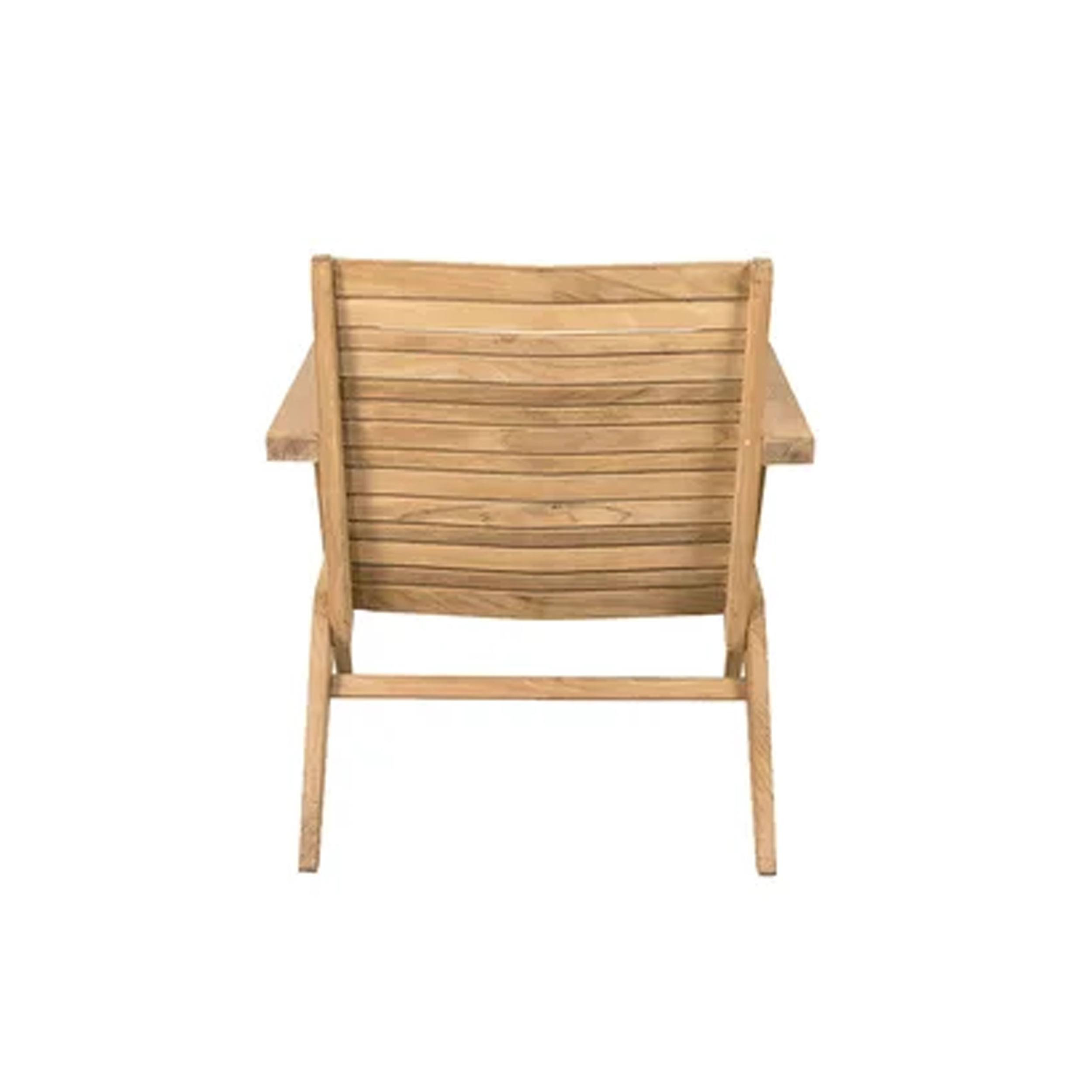 Lounge Chair Arm Teak Wood With BlackCushion Comfortable Outdoor-Nada