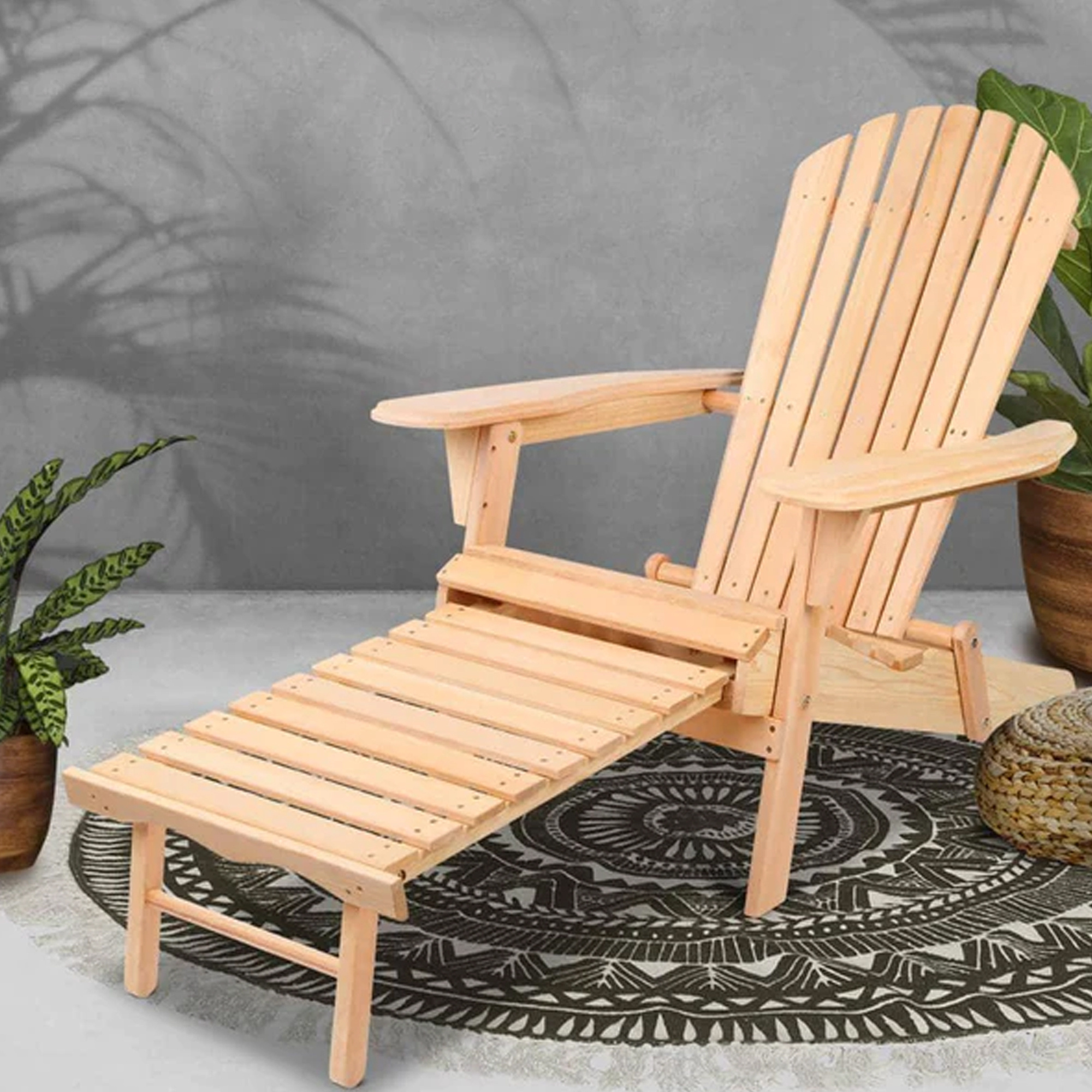 Outdoor Patio Sun Lounger Folding Deck Adirondack Chair Furniture -Jim