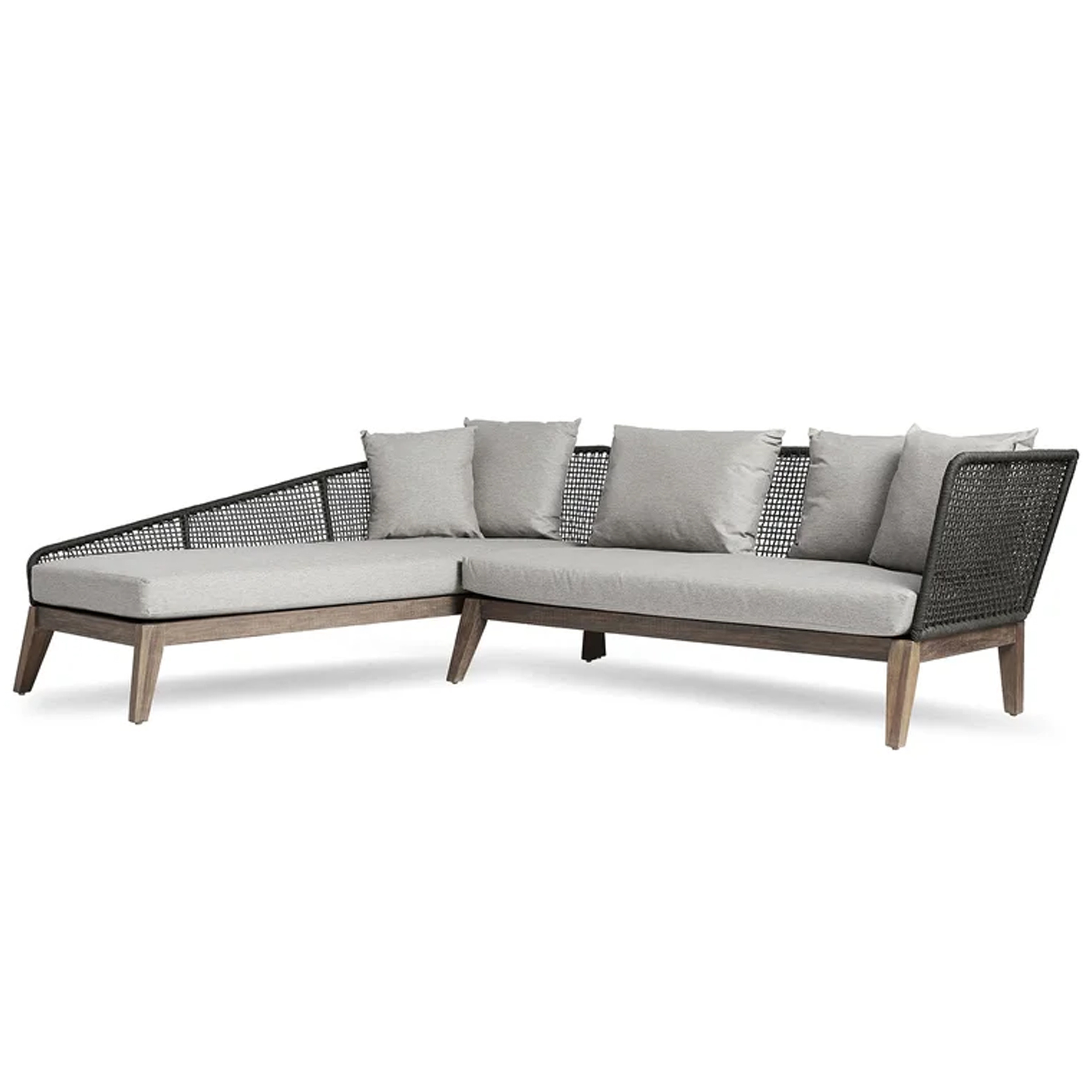 New Modular Sofa Chair  Teak Wood With Rope And Cushion Outdoor-Mawar