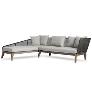 New Modular Sofa Chair  Teak Wood With Rope And Cushion Outdoor-Mawar