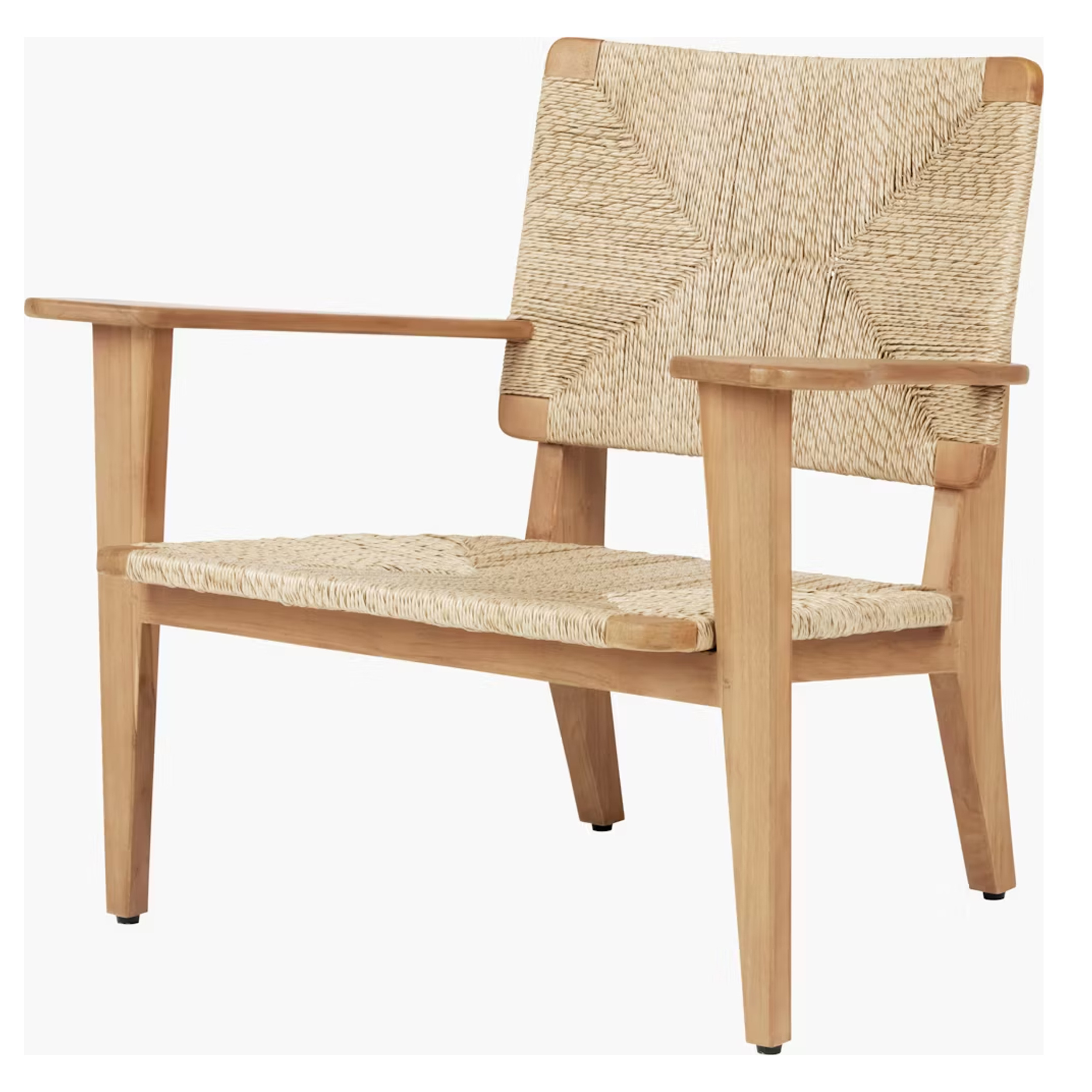 New Lounge Chair Teak Wood Combination Rattan Synthetic Best- Shanuma