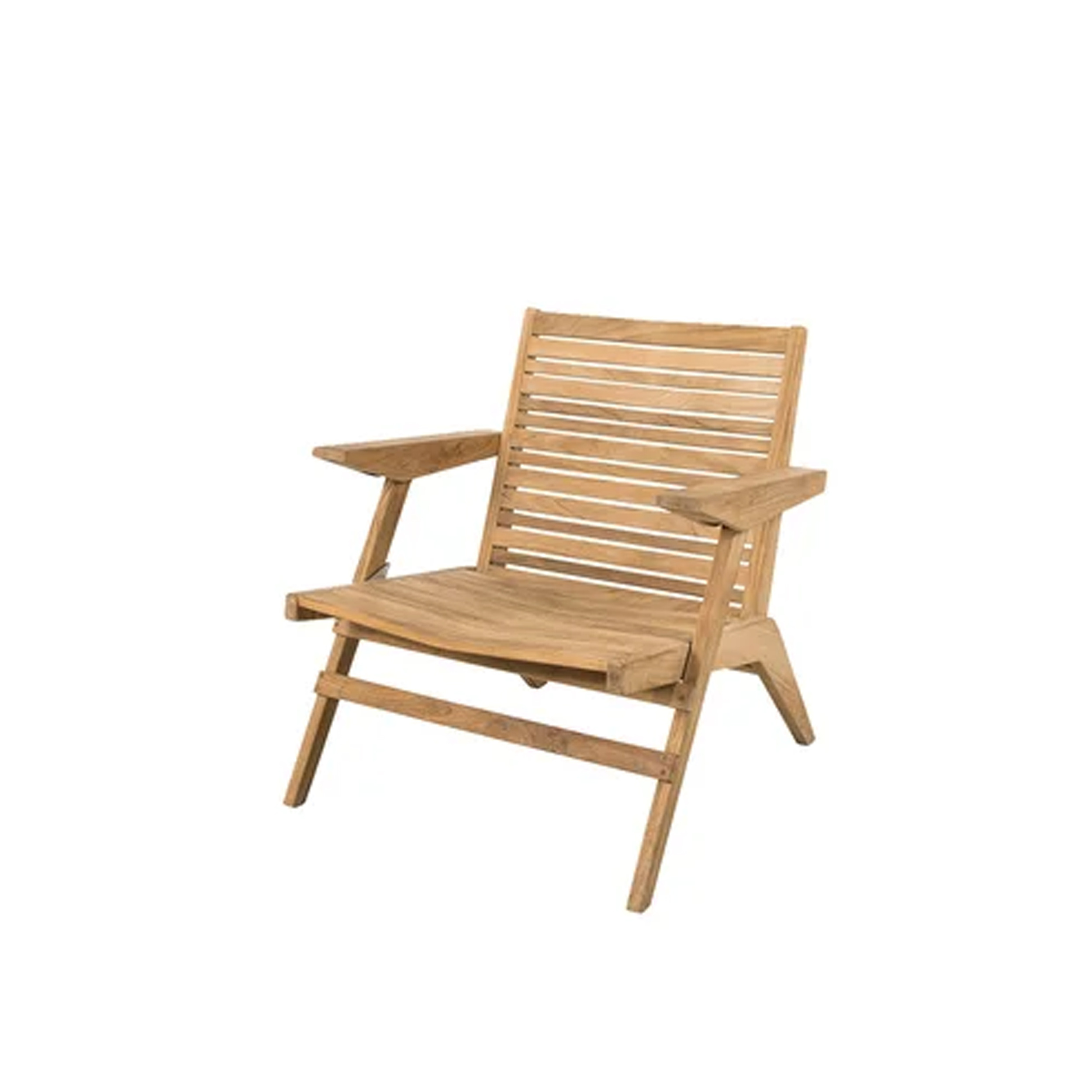 Lounge Chair Arm Teak Wood With BlackCushion Comfortable Outdoor-Nada