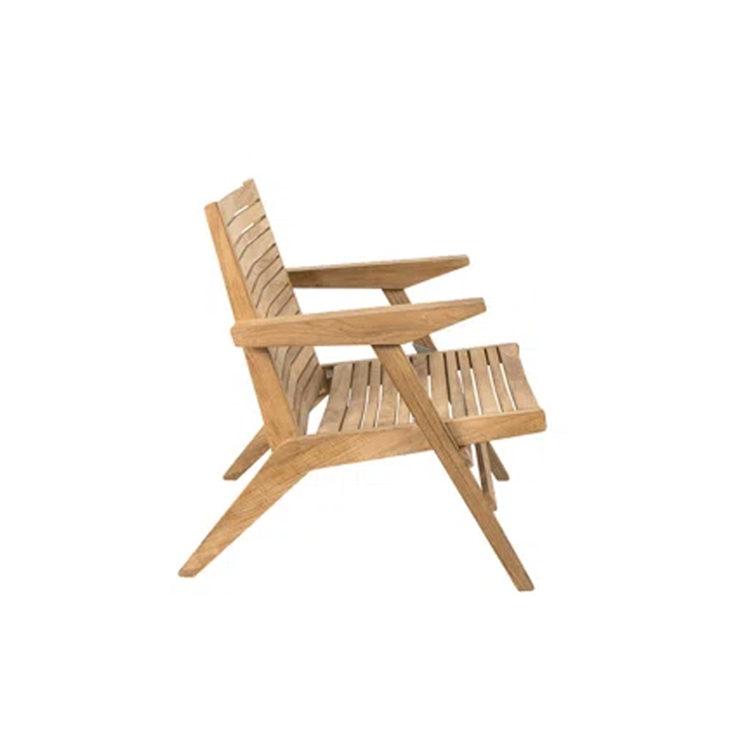 Lounge Chair Arm Teak Wood With BlackCushion Comfortable Outdoor-Nada