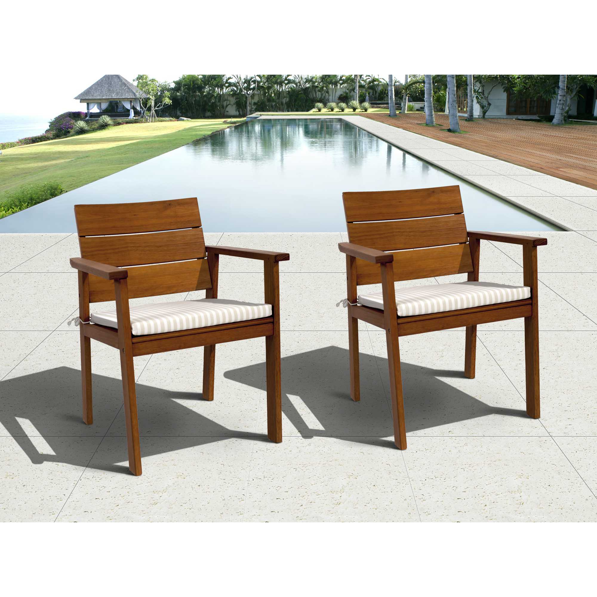 Set Dining Table Square 4 Chairs Outdoor Teak Wood Furniture - Jupiter