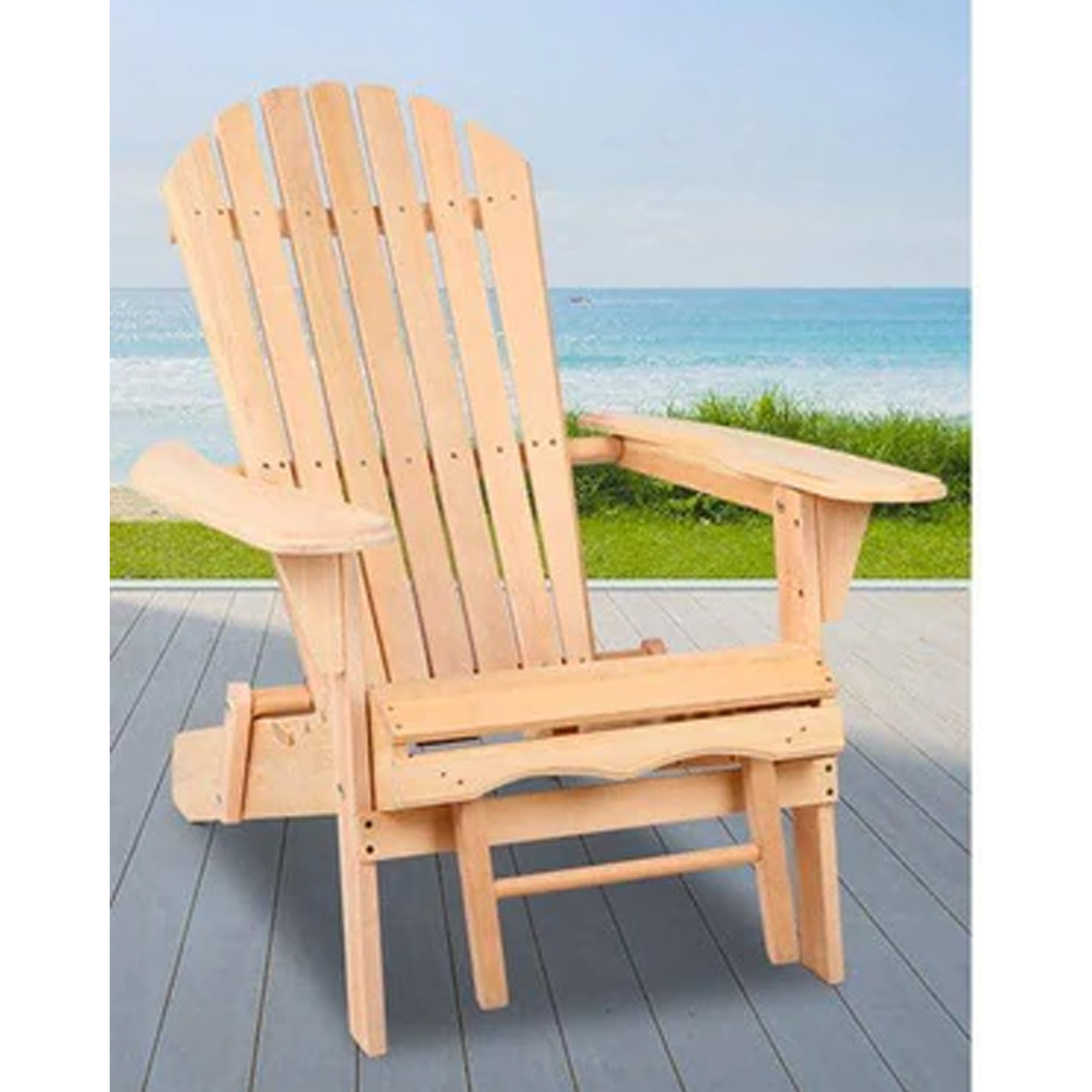 Outdoor Patio Sun Lounger Folding Deck Adirondack Chair Furniture -Jim