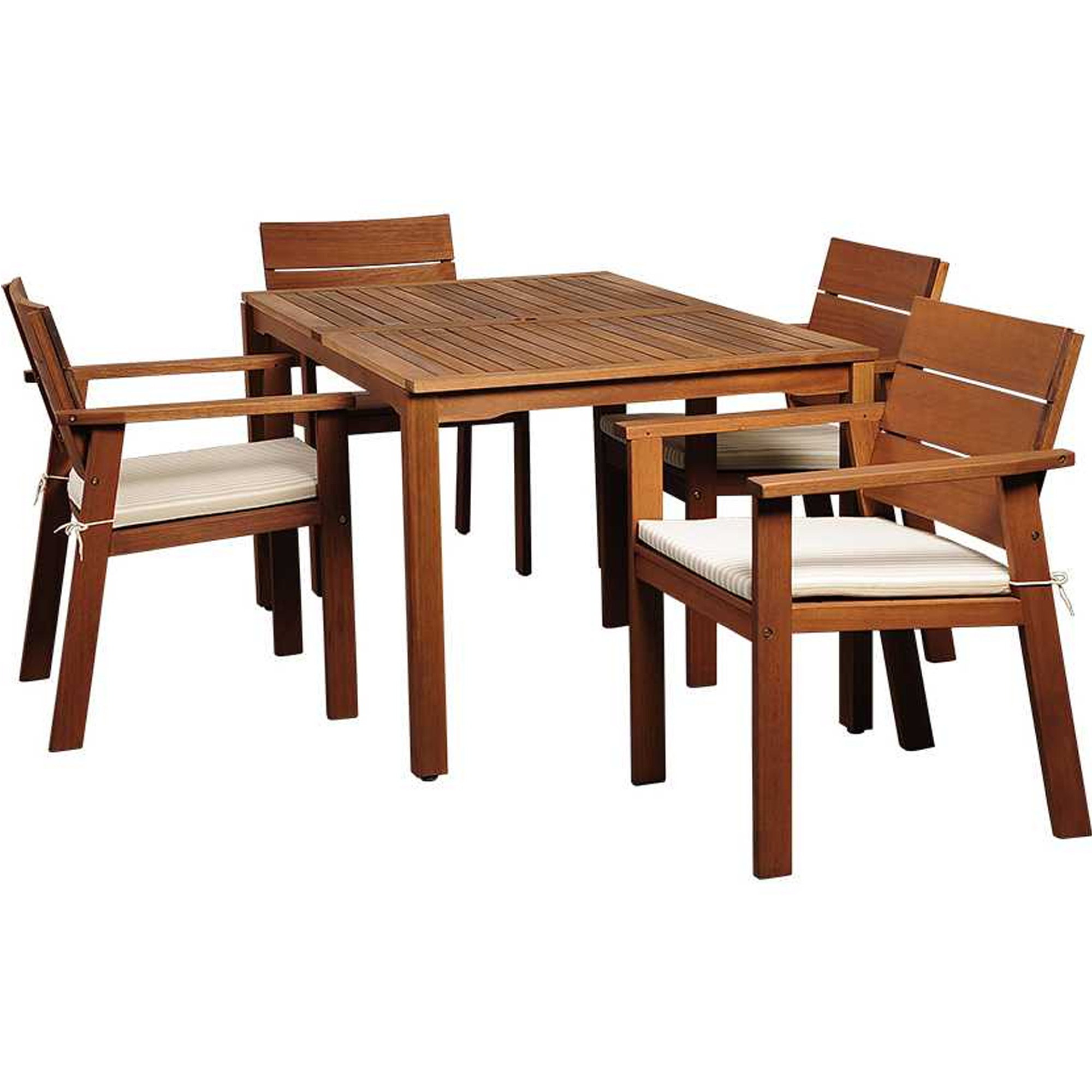 Set Dining Table Square 4 Chairs Outdoor Teak Wood Furniture - Jupiter