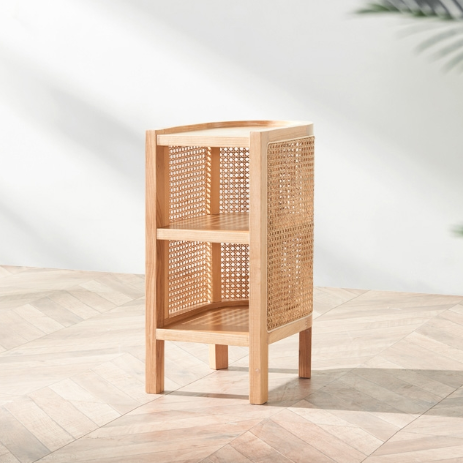 Modern style living room furniture High quality new design with wooden legs double rattan woven shoe cabinet