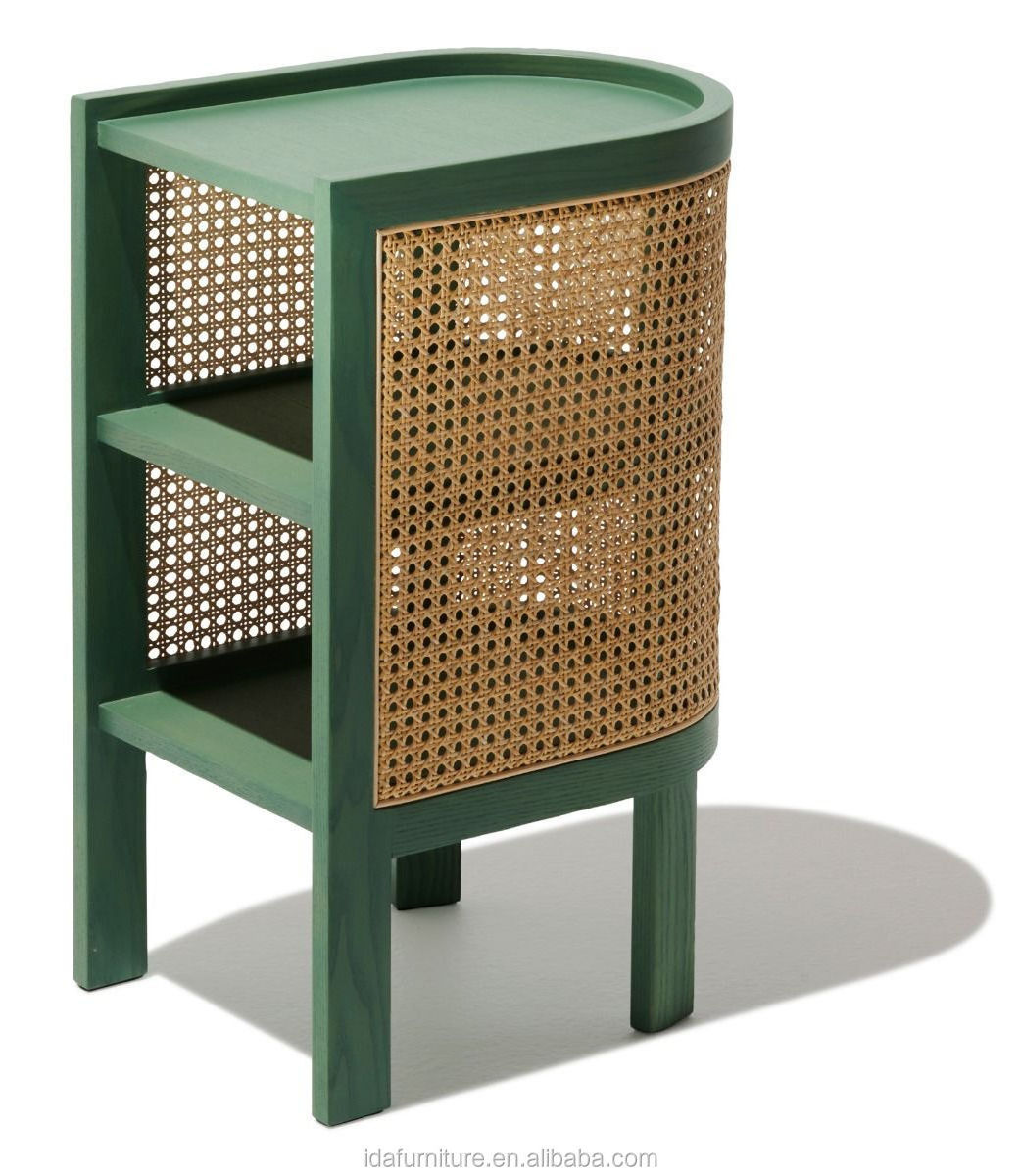 Modern style living room furniture High quality new design with wooden legs double rattan woven shoe cabinet